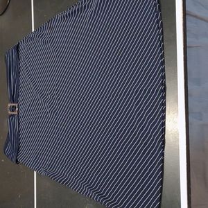 Maxi Skirt by CARAN ..Size 3XL. Navy and White Pin Striped